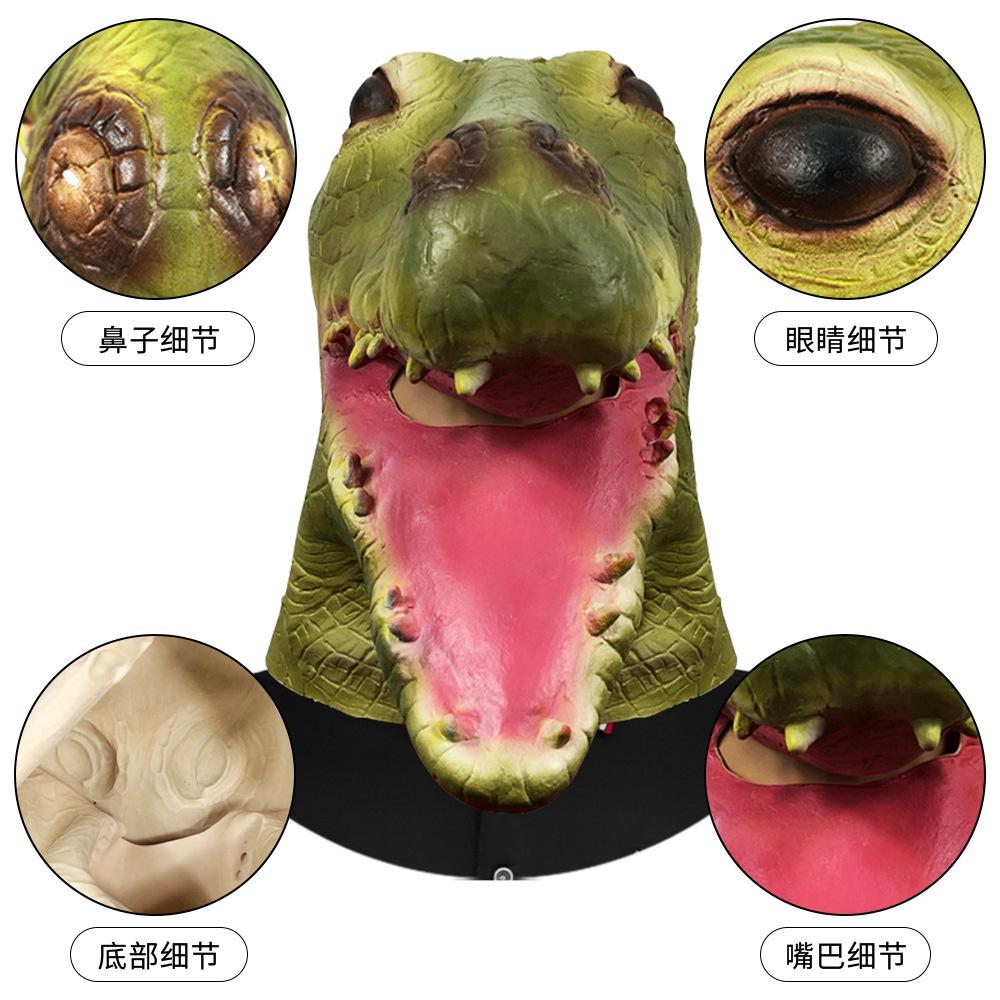 Cute Crocodile Funny Animal Hood Masquerade Live Mask Halloween Party Show Props