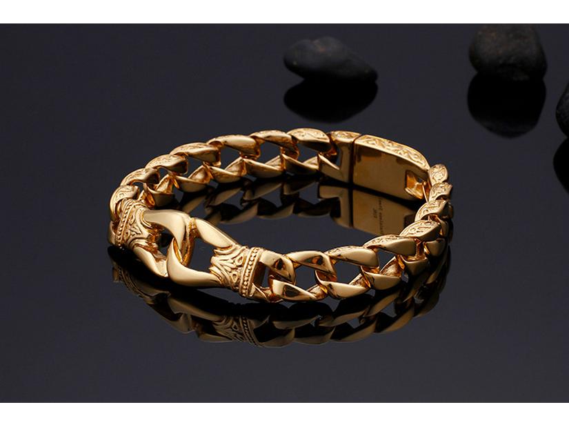 Retro Men's Stainless Steel Titanium Bracelet - European and American Fashion