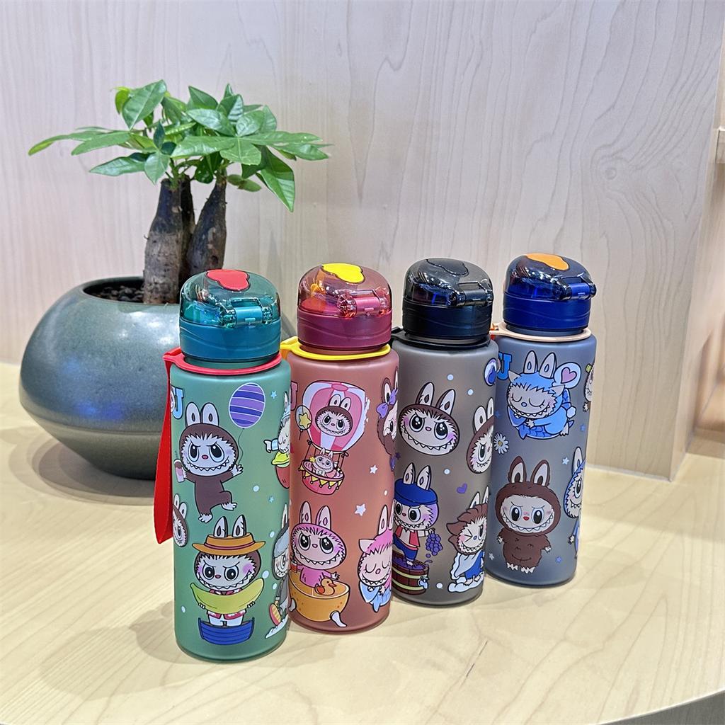 Cute Water Cup Bounce Cover Portable Car Cup Slender Water Cup