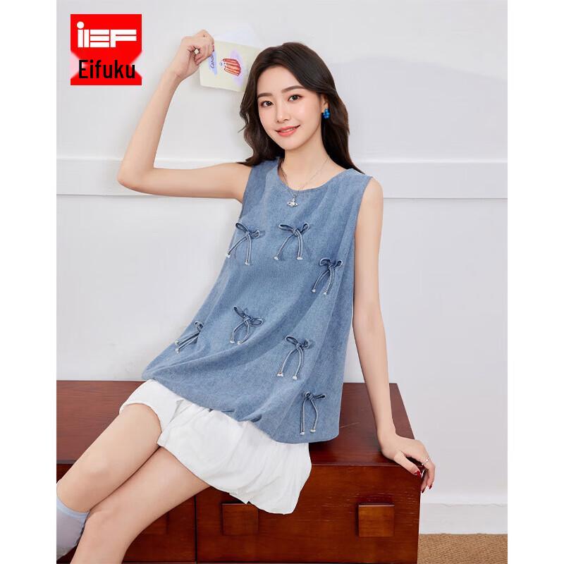 IEF Sweet Girly Bow-Knot Two-Piece Skirt Set L