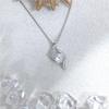 925 Sterling Silber Zirkonia Anhänger Halskette – Elegantes 1 Karat Design für Damen, Auf Lager.