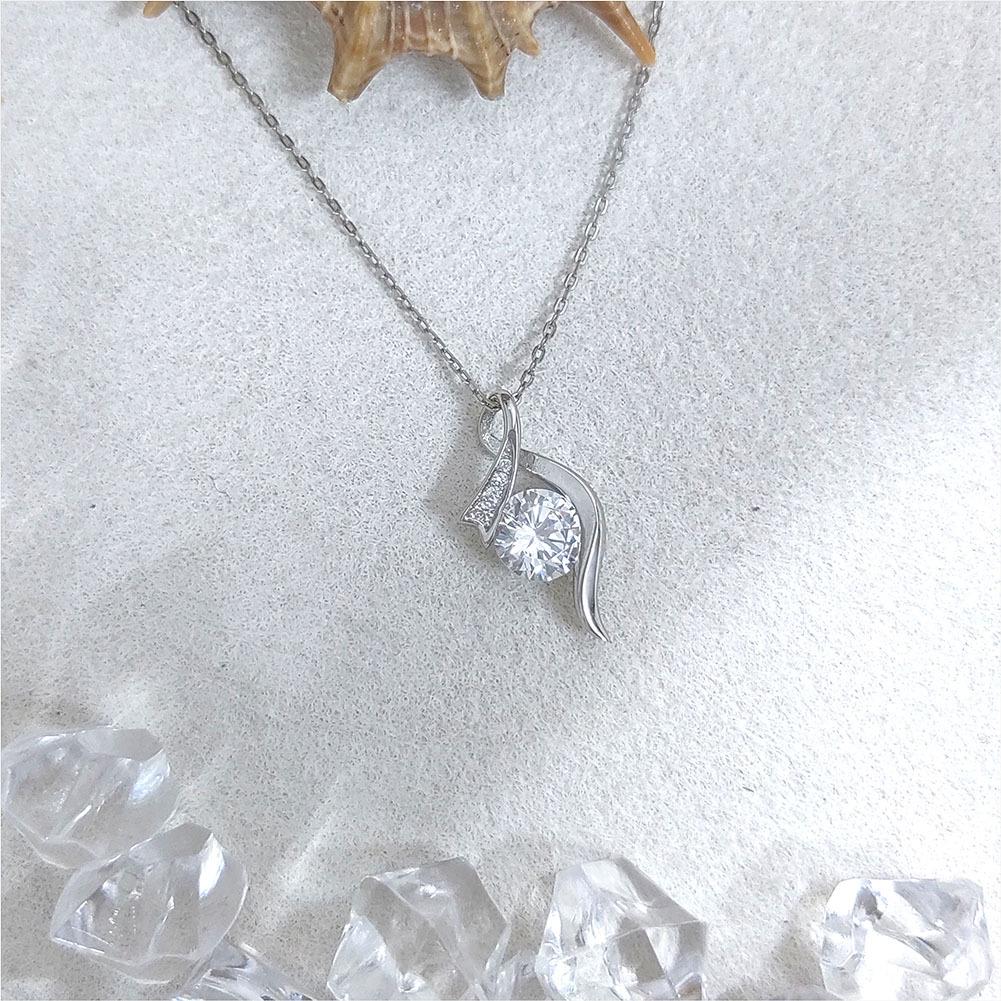 925 Sterling Silber Zirkonia Anhänger Halskette – Elegantes 1 Karat Design für Damen, Auf Lager.