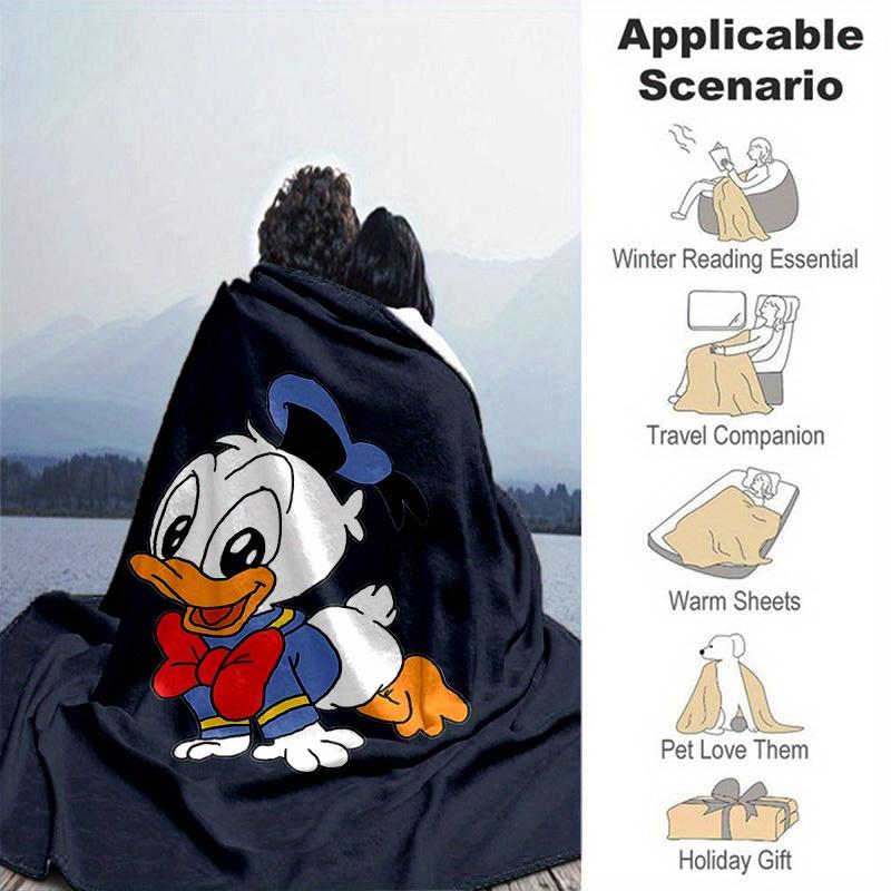 1pc, Donald Duck Cartoon Print Blanket Home Decor, Couch Throw, Outdoor, Gift for Friends, Flannel Blanket
