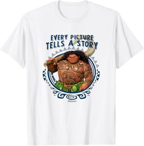 Moana Maui Every Picture Tells A Story White TShirt S
