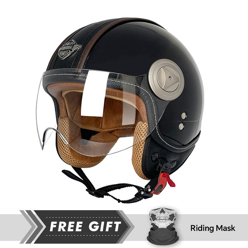 Retro Classic Motorcycle Open Face Helmets Men Women Unisex Lightweight 3/4 Open Face Helmet DOT Approved Casco Para Moto M
