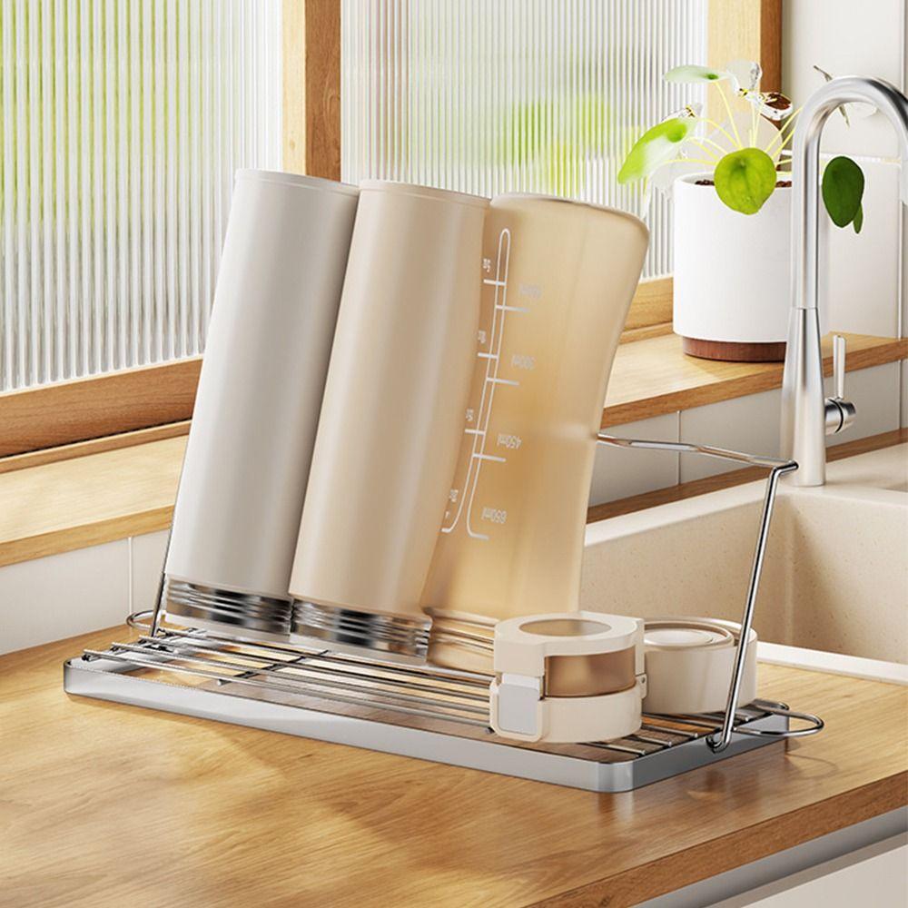 Creative Tumbler Drying Rack Adjustable Utensil Drainer Rack Dish Drying Rack  Kitchen Use