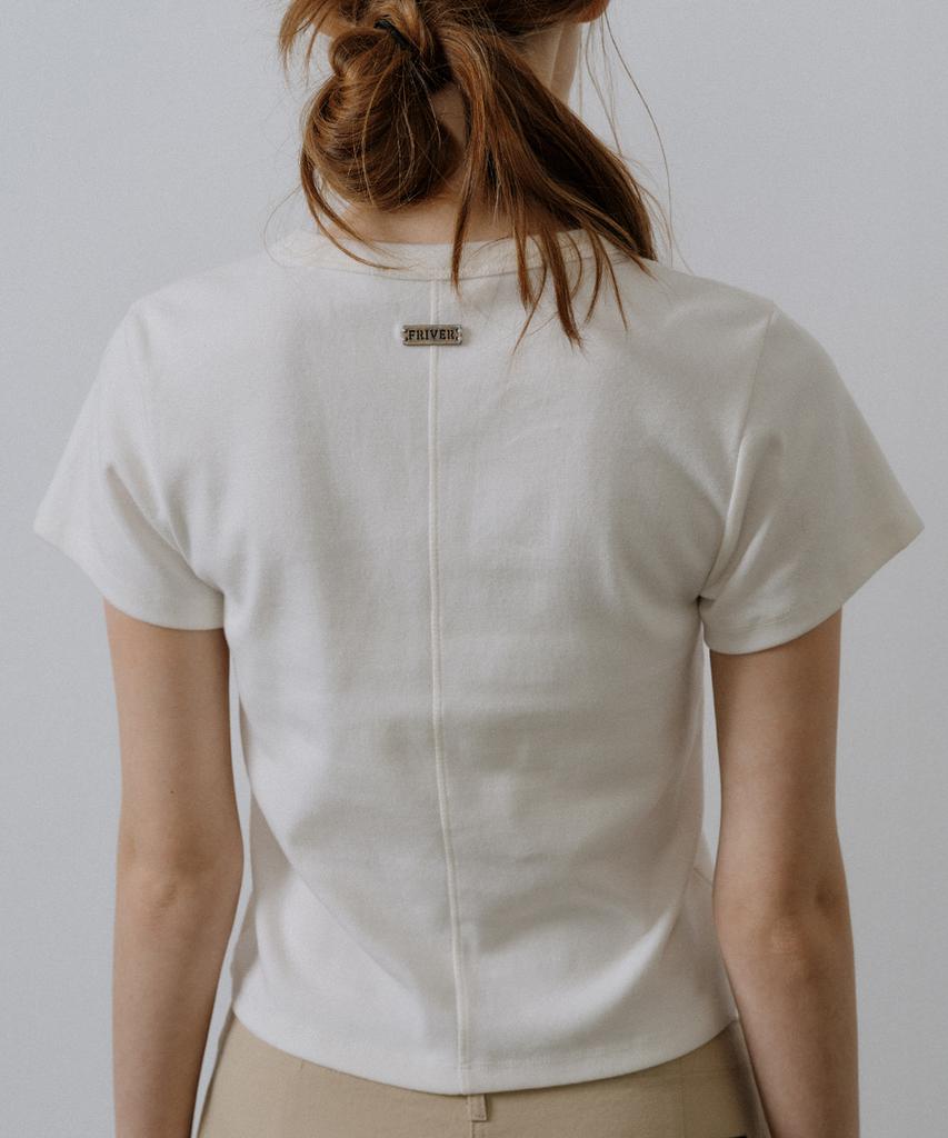Peulibeo07 Bottle Cotton Crop T-Shirt_Ivory