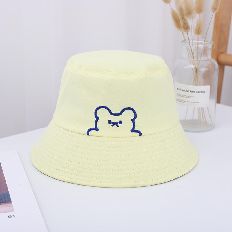 Female Hat Fisherman Thin Sun Protection Fashion Casual Embroidered Bear Visor Hat