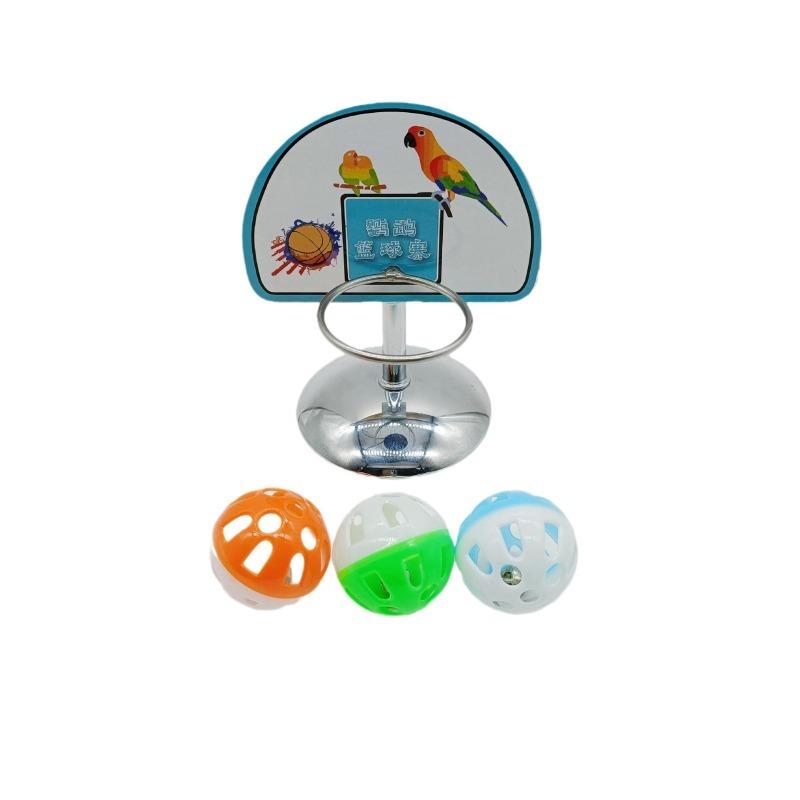 Parrot Basketball Hoop Interactive Intelligence Toy Skill Training Prop Metal Basketball Stand for Cockatiel Monk Peony Parrot