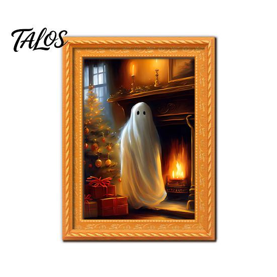 Holiday Kitchen Accessories Christmas Ghost/Dog/Cat Fridge Magnets, Retro Wooden Photo Frame Refrigerator Magnet, Strong Magnetic Creative Party