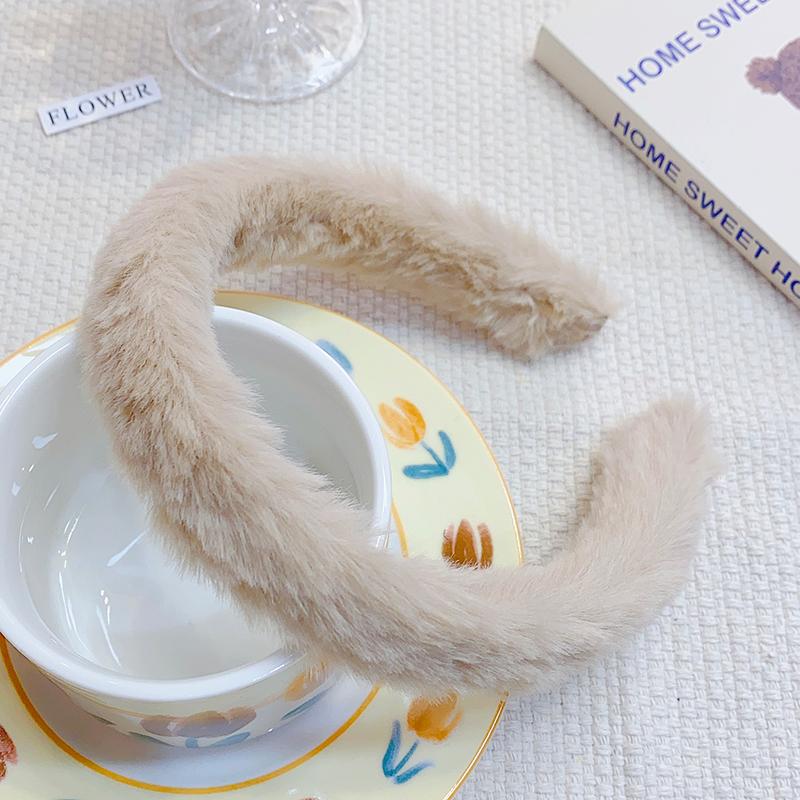 New Colorful Fluffy Hairband For Women Girls Sweet Hair Decorate Headband Plush Hair Hoop Hair Band Fashion Hair Accessories