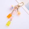 Cute Heart Candy Bear AirPods Case Keychain - Rainbow Colors, Girly Soft Pendant