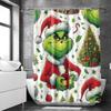Christmas Decorations Shower Curtain: Xmas Waterproof Bathroom Decor With 12PCS Hooks 72x72Inches