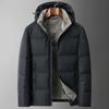 Quality high-end extreme cold series down jacket men's winter white goose down dad warm short hooded casual jacket men