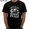 Unisex Cotton Tshirt Summer Fashion Short Sleeve Top Tees Male Tshirt Happy Place Motorcycle Unisexs Premium Tshirt