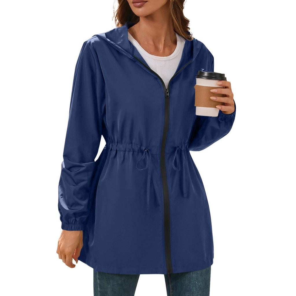 Women's Fashion Casual Solid Color Waterproof Outdoor Hiking Short Jacket