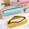 Low-saturation Color Pouch Simple School Case Capacity Large Oxford Pencil Pen Bag Supplies Organizer Zipper for Office Lightweight Stationery