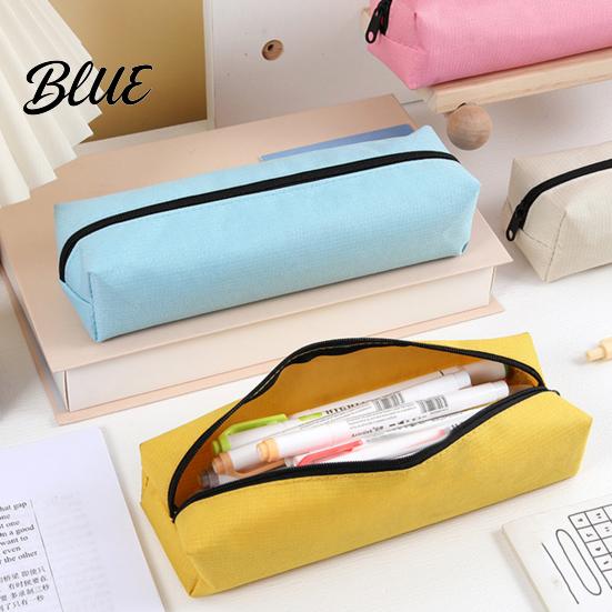 Low-saturation Color Pouch Simple School Case Capacity Large Oxford Pencil Pen Bag Supplies Organizer Zipper for Office Lightweight Stationery