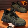 Winter Men's Shoes New Fleece Warm Rotating Button High-top Sneakers Outdoor Martin Boots Cotton Shoes