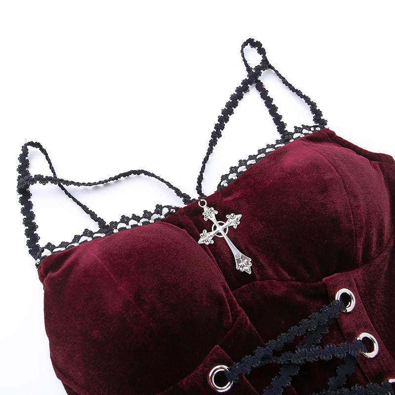 Dark Gothic Floor-Length Lace-Up Punk Skirt - Halloween Irregular Style