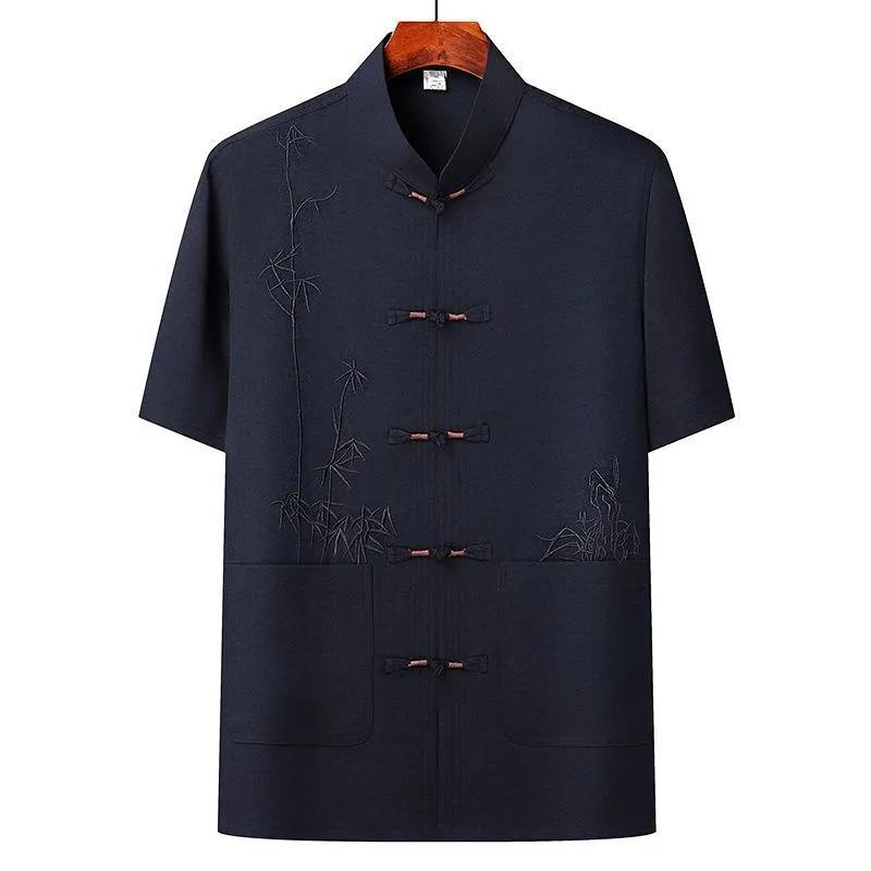 Men's Sets (Shirt + Trousers) Summer Men Shirt Short Sleeve Shirts Male Two Piece