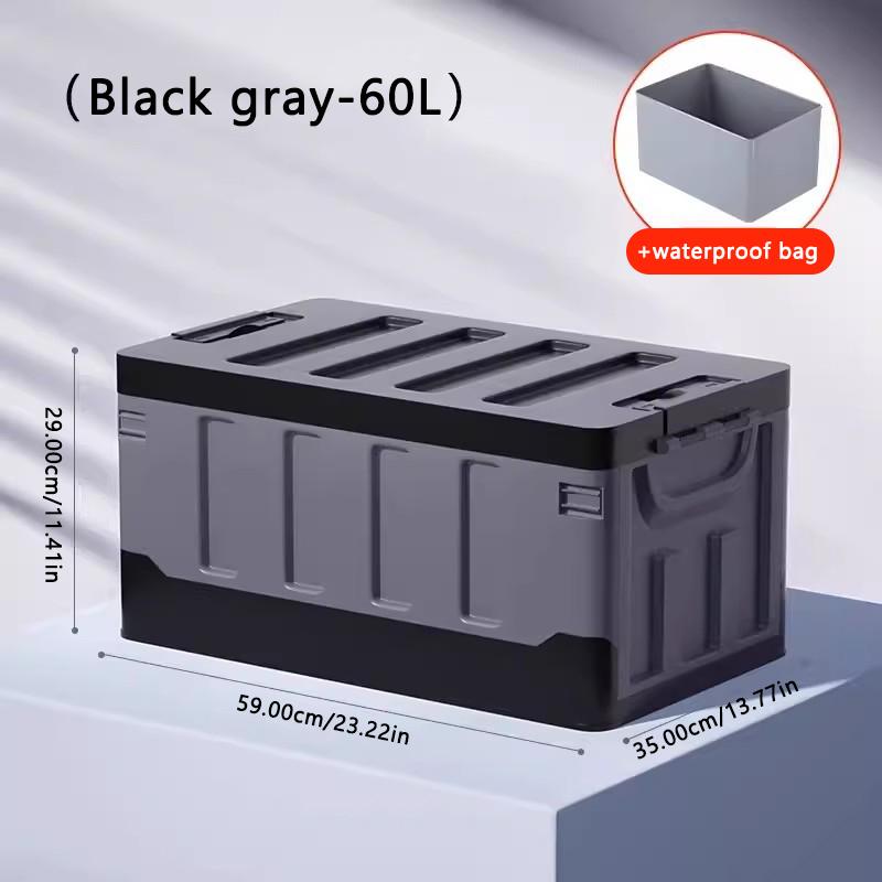 SEAMETAL 60/70L Car Trunk Box Large Capacity Auto Trunk Boxes Foldable Car Rear Trunk Container for Outdoor Travel Storage Tank