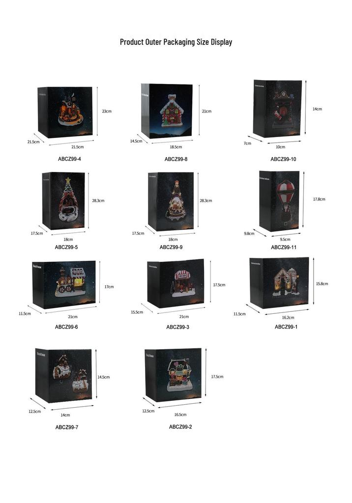 Resin Christmas House Music Box with Rotating Train and Luminous Lights - Tabletop Ornament Decoration