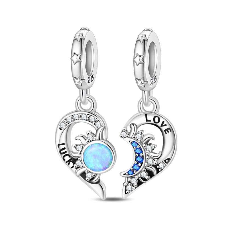 New 925 Silver Sun Stars And Moon Charms Beads For Women Fit Bracelet DIY Birthday Party Jewelry Gifts