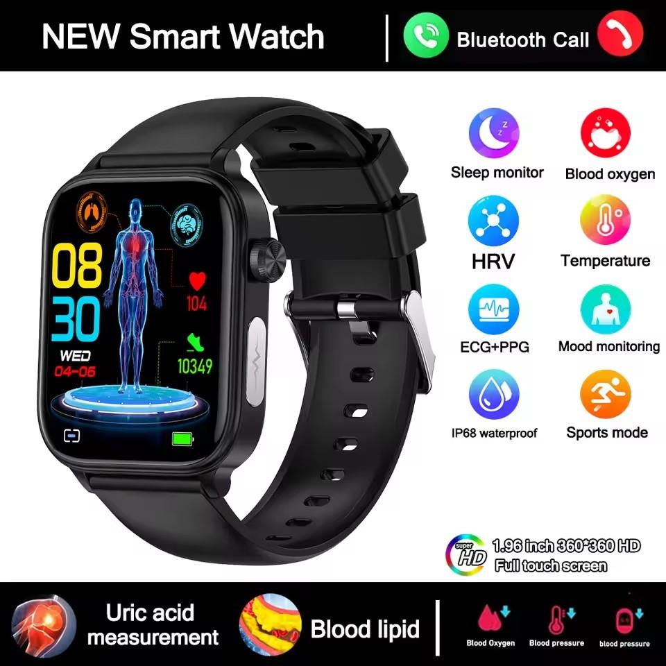 2025 New ECG+PPG Smart Watch Women Heart Rate Blood Lipid Uric Acid Women Menstrual Health Tracker Smartwatches For Android iOS