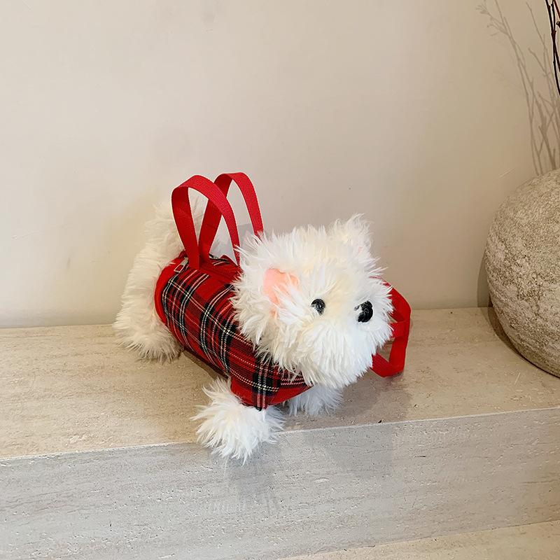 Cute Plush Puppy One-shoulder Crossbody Girl Doll Cartoon Crossbody Bag One-shoulder Doll