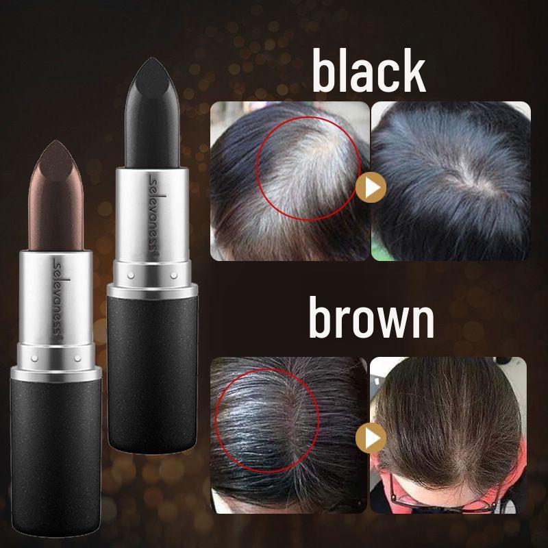 Serinfanner Temporärer Haarfärbestift - Braun/Schwarz, sofortige Abdeckung für graue Haarwurzeln