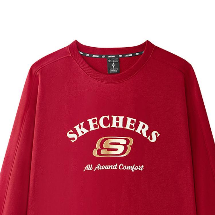 Skechers New Year Series Casual Comfortable Windproof Warm Hoodie Unisex hoodies Pale-Red L125U077-03LC