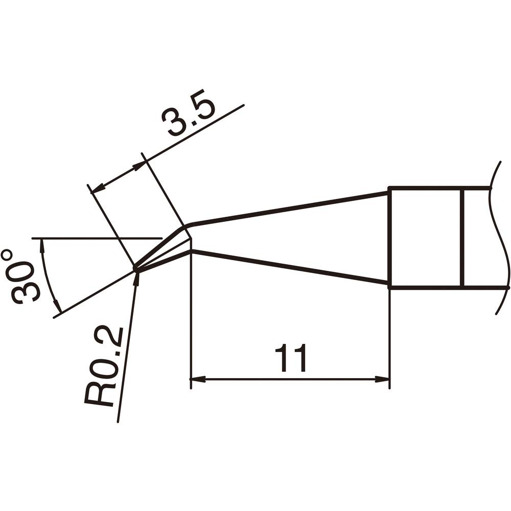 

HAKKO Soldering Tip, 0.2J Type, T36-J02
