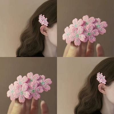 French Vintage Flower HairClip Fringe Clip Design Sweet Hair Accessory Fringe Pin Unique Design Floral  Hair Clips for Girls