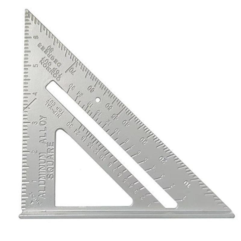 1pcs 7Inch Triangle Ruler Measurement Tool Aluminium Alloy Carpenter Tools Inch Metric Angle Ruler Square Woodworking Tools New