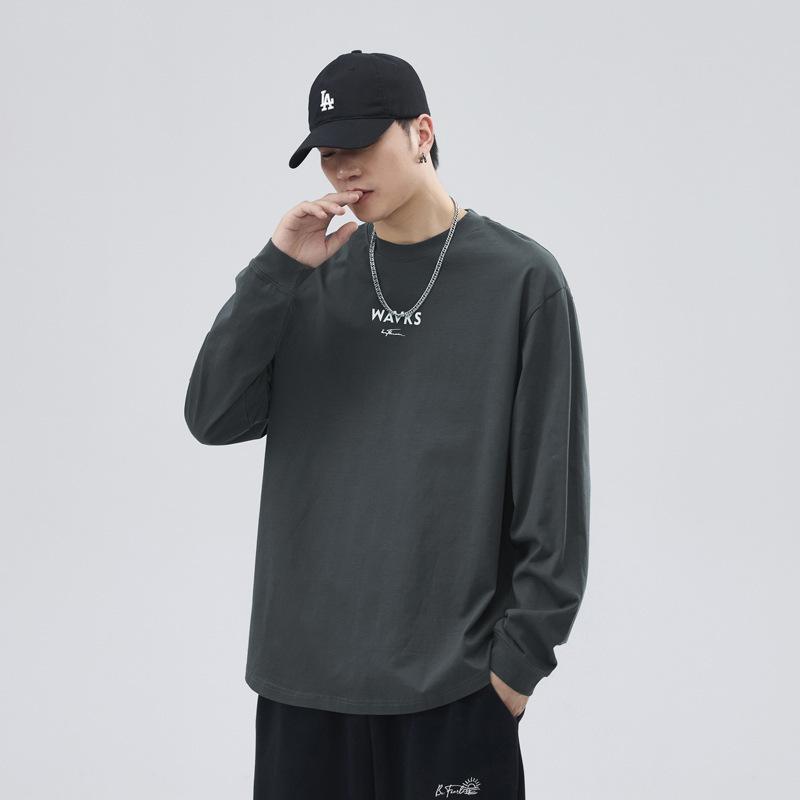 

Футболка с длинным рукавом для мужской весны и осени, новые тонкие топы для осени, мужская базовая футболка 4XL