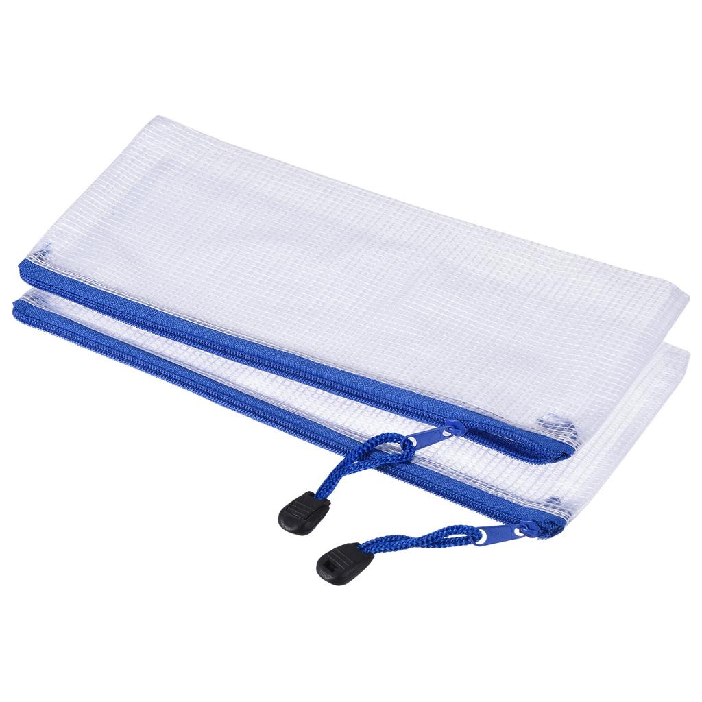 3Pcs Mesh Zipper Pocket Folders Waterproof PVC Document Bag for Pouch Filing Stationery Organizer Office Metting Supplies