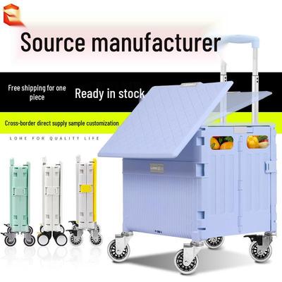 Compact Folding Vegetable Trolley: Portable Outdoor Shopping, Camping, Stall & Stair Climbing Cart