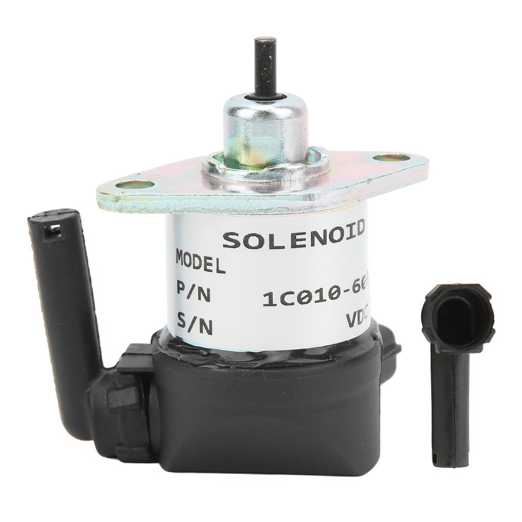Fuel Shut Off Solenoid 12VDC 17208‑60015 Aluminum Alloy for KUBOTA ENGINES D905 D1005 D1105 V1305 V1505 ETC