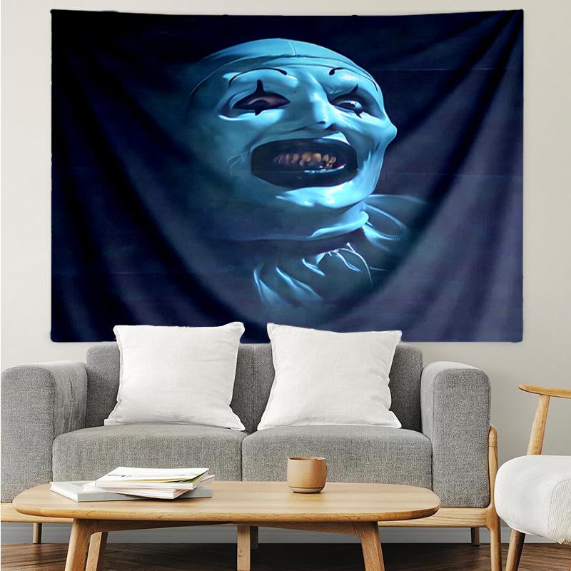 Art the Clown Terrifier1 Tapestry for Bedroom Aesthetic Classroom Tapestries Wall Hanging for Living Room Dorm Office,Ideal Creative Gift