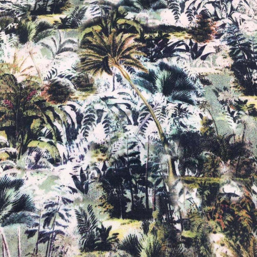 French Organic Cotton Stretch Satin Fabric Eco-Friendly Digital Printed for Shirts Bags Hospital Craft Use-Make-To-Order