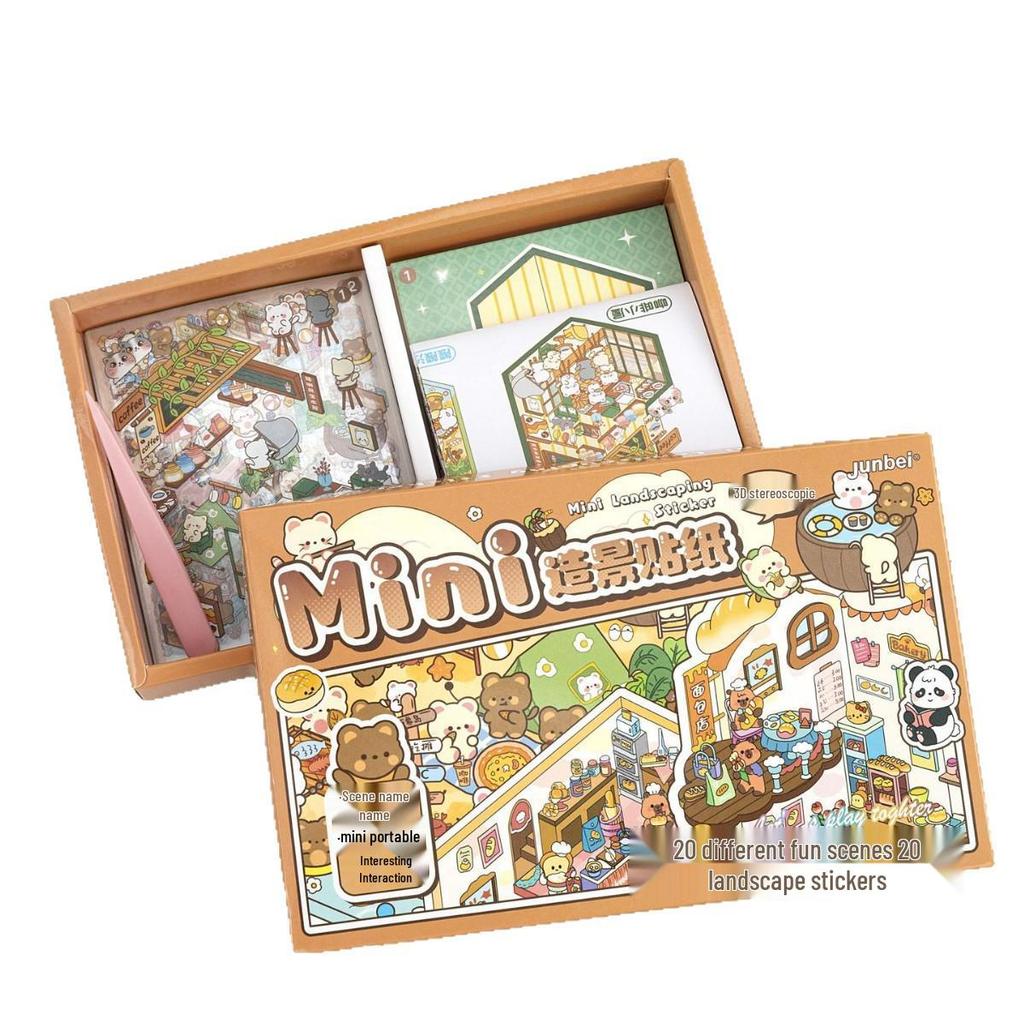 Süßes 3D Haustier Miniatur Landschaftsgestaltung Aufkleber Set für Kinder & Mädchen DIY
