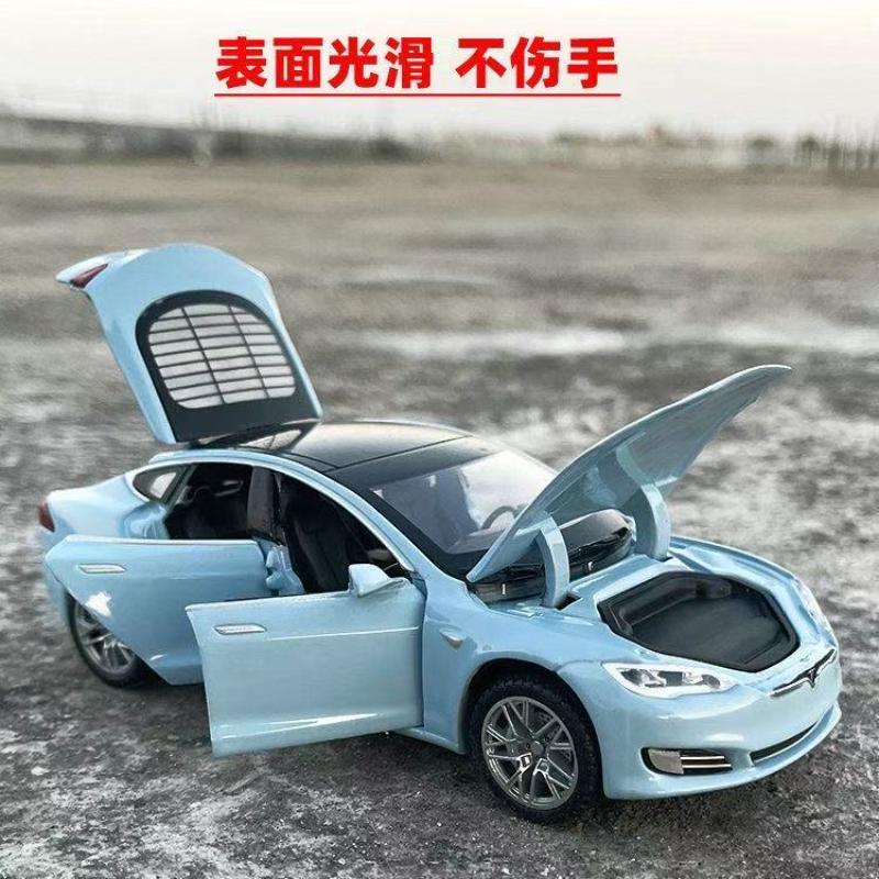 1/32 Tesla Model S 100D SUV Toy Car Model Diecast Alloy Metal Miniature Sound & Light Pull Back 1:32 Collection Gift For Boy Kid