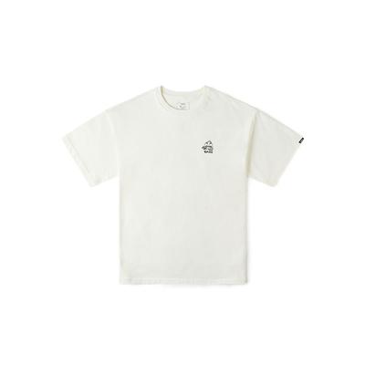 Vans X Hirono Cartoon Anime Brand Logo Print Round Neck Short Sleeve T-Shirt Unisex T-Shirt Off-White VN000K9UFS8