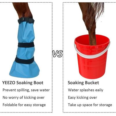 PVC Huf-Einweichstiefel Verstellbar mit Elastischem Band Huf Wasserdichte Tasche Langlebig Hufpflege Pferdehufe Stiefel Weide