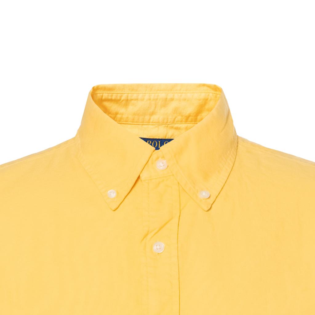 Polo Ralph Lauren Logo Print Button-Down Long Sleeve Shirt Men shirts Yellow MNPOWOV16823333-700