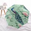 1PC Peacock Flowers Umbrella-8-Rib Reinforced, Automatic Open, Lightweight & Durable, Fashion Accessory for Outdoor, Beach L0331