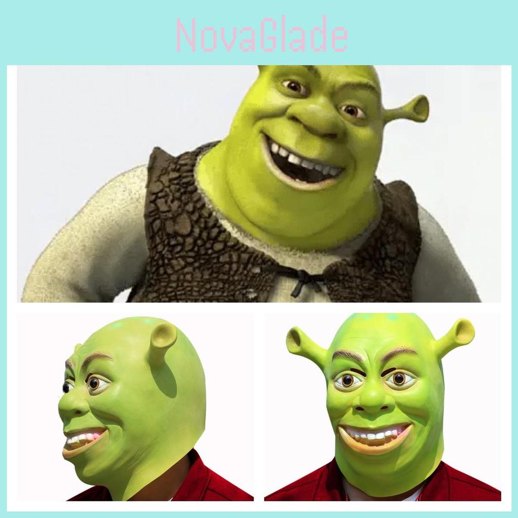 Maschera di Shrek Accessorio Costume- Design Elastico Adatto a Tutte le Forme di Testa Per Halloween Cosplay Performance