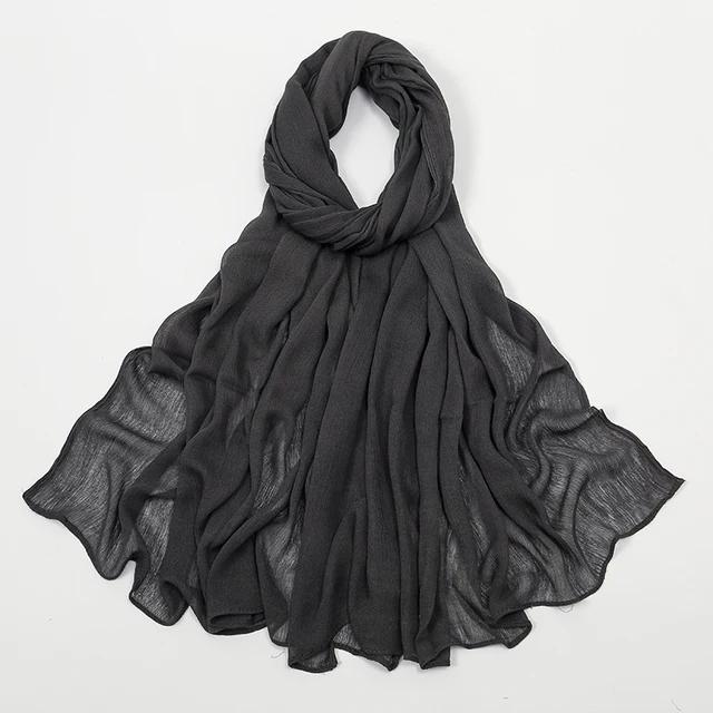 Rayon Crinkle Muslim Women Hijab Viscose Cotton Turbans For Woman Wrinkle Islamic Shawls And Wraps Ramadan Hijabs Scarf 180*70Cm