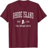 Rhode Island T-Shirt Vintage Sports RI Design Rhode Islander T-Shirt Unisex T-Shirt